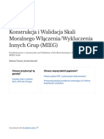 Konstrukcja I Walidacja Skali Moralnego Włączenia/Wykluczenia Innych Grup (MIEG)