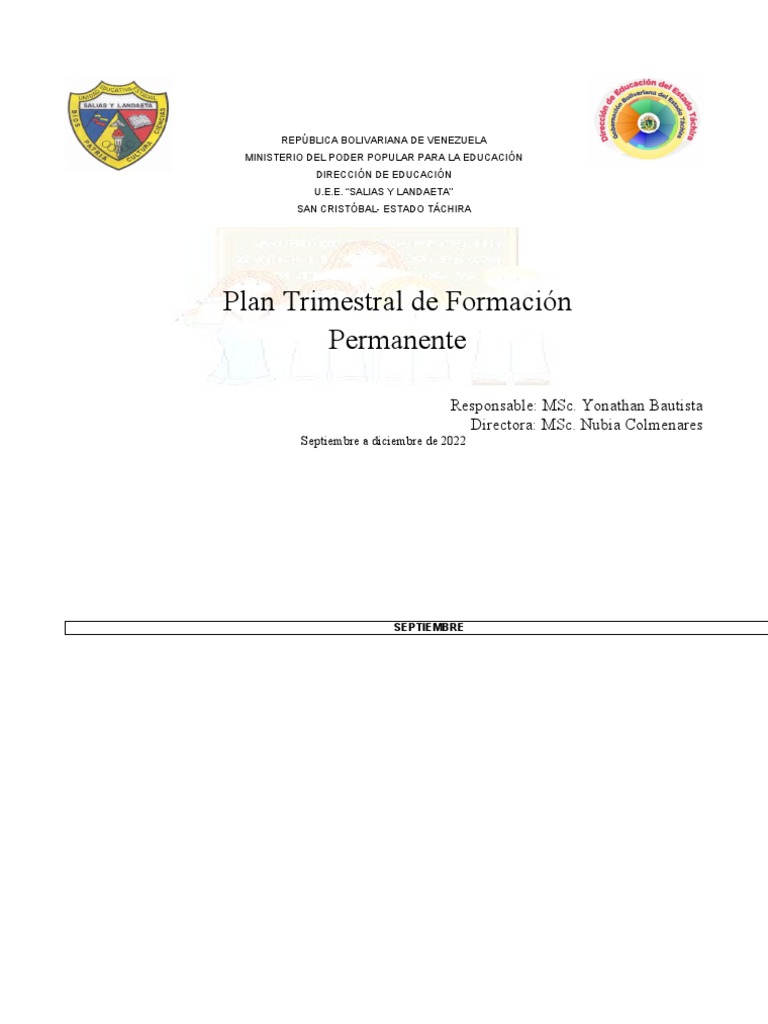 I Informe Trimestral Formación Permanente 2022 | PDF | Método de ...