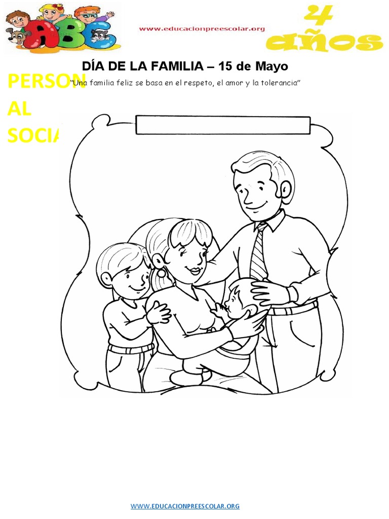 Fichas Del Dia de La Familia para Niños de 4 Años | PDF | Salud y ...