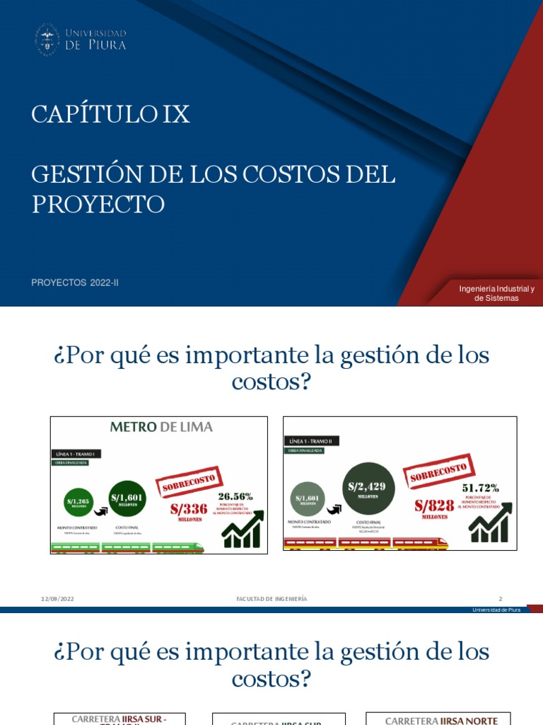 Gestión de Costos del Proyecto 2022-II | PDF | Presupuesto | Ingeniería