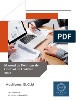 Manual de Políticas de Control de Calidad Auditores G.C.M S.A.S