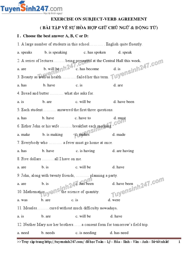 Bai tap ve su hoa hop giu chu ngu va dong tu pdf