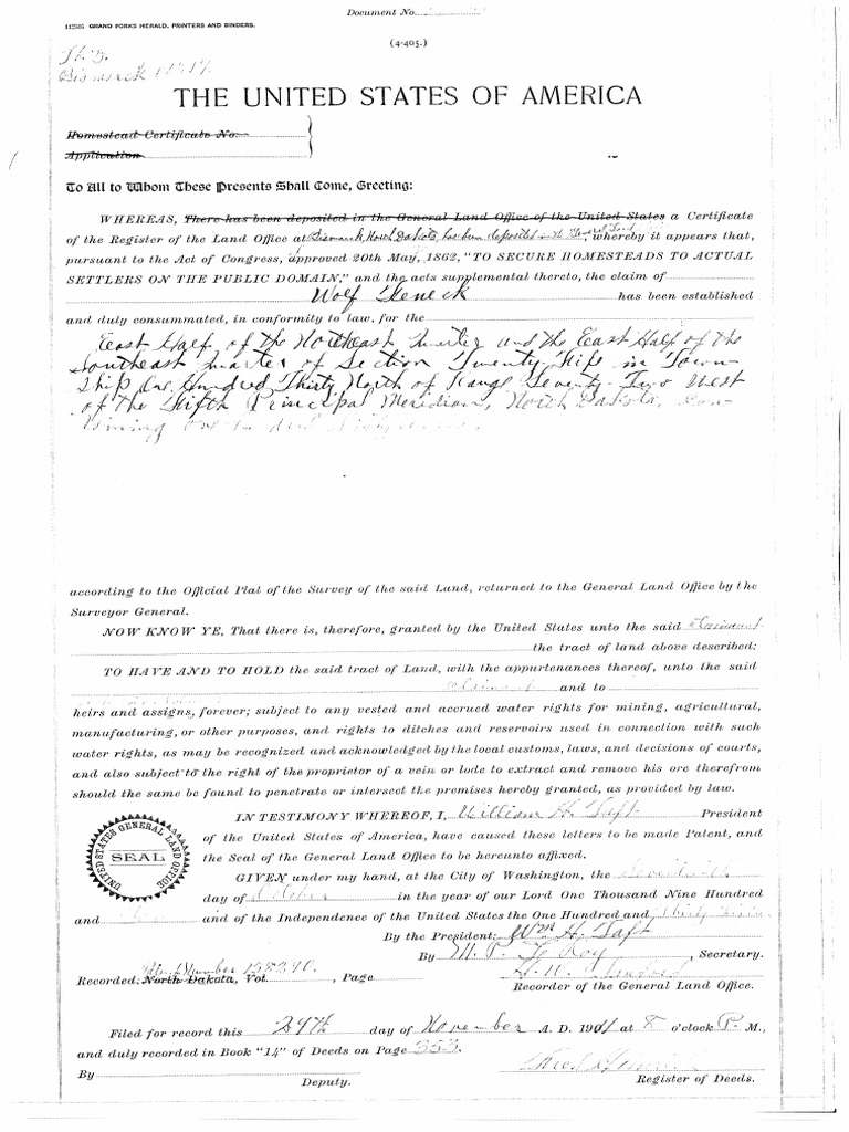 Homestead patent pdf