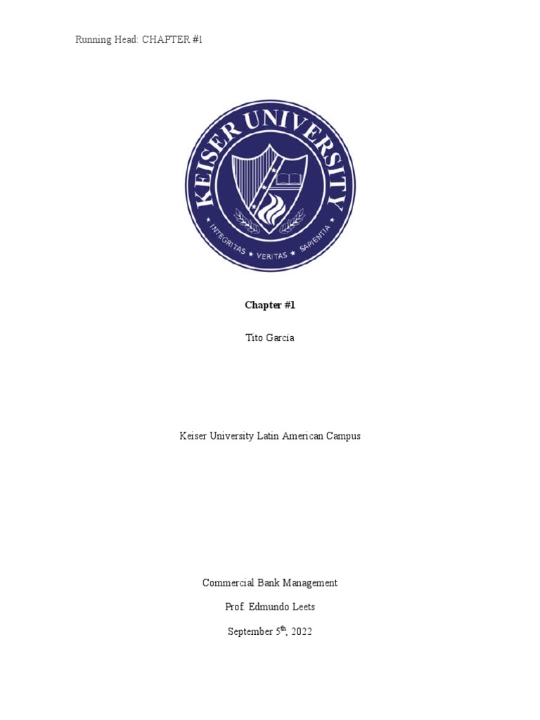 Commercial Bank - Chapter #1 | PDF | Savings And Loan Association | Banks