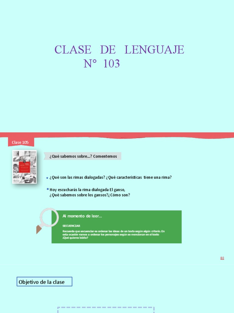 Clase de Lenguaje 103 | PDF