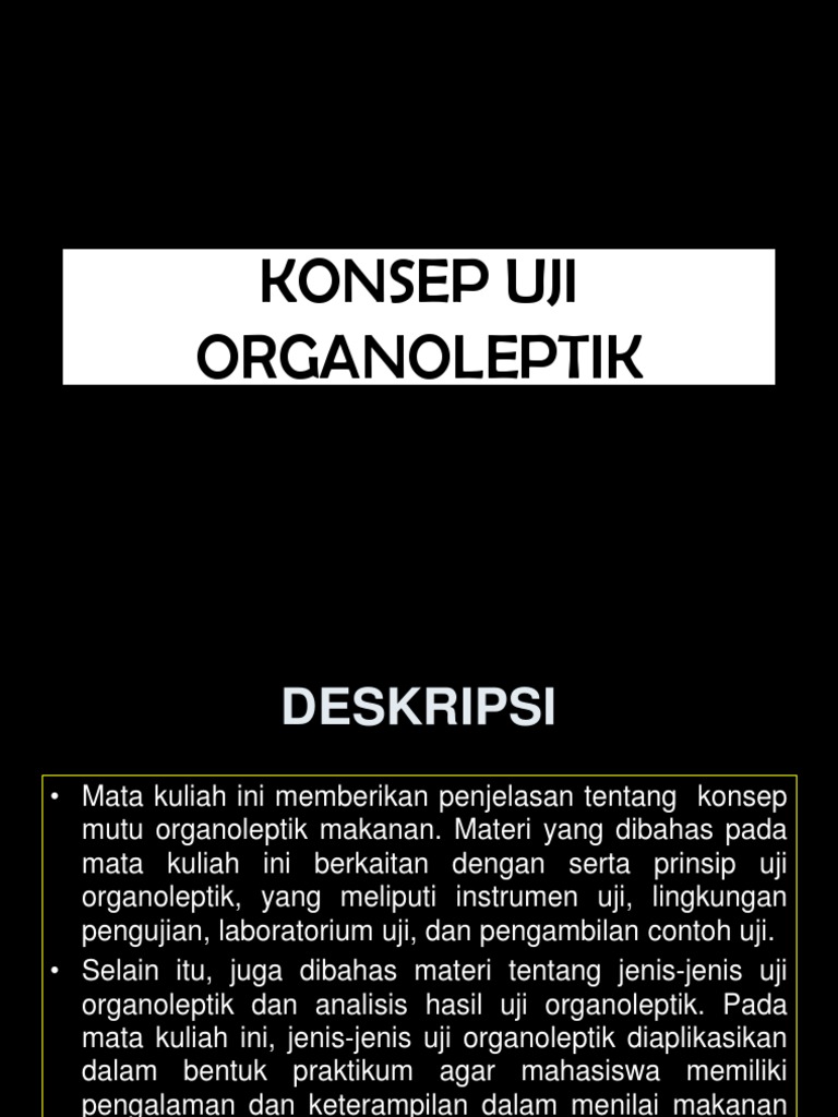 Pengantar Uji Organoleptik OK | PDF | Pengembangan Diri | Sains ...