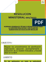 Resolucion MINISTERIAL 001/2022
