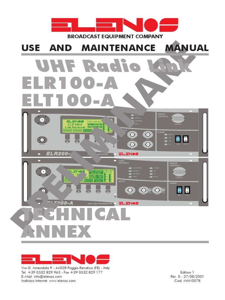 Manual Elenos Elt100 A PDF Power Supply Electrical Connector