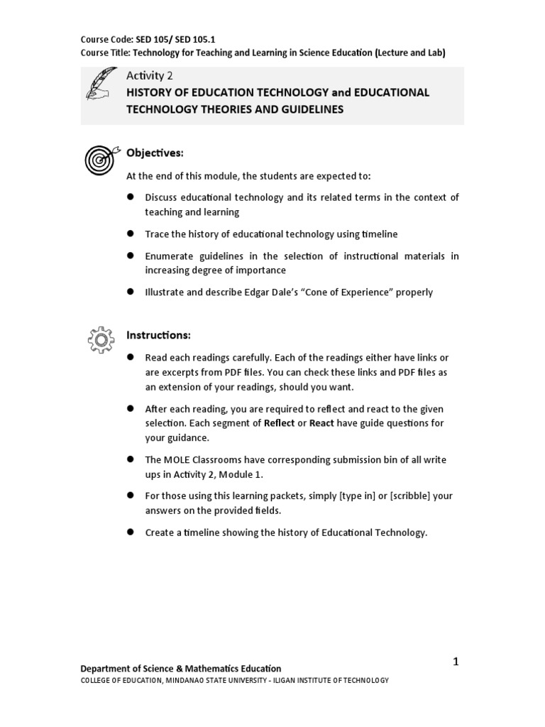 History of Education Technology and Educational Technology Theories and