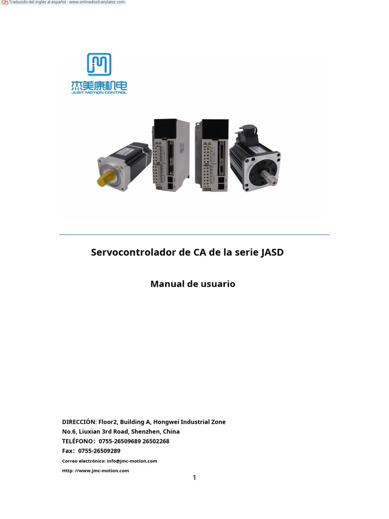 Manual de usuario JASD Servo Controlador | PDF | Ingenieria Eléctrica ...