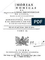 Memória Sobre Os Juros Relativamente À Cultura Das Terras - Dr. Tomás António de Vila Nova Portugal