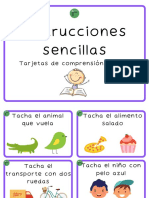 Instrucciones Sencillas Tarjetas de Comprension Lectora