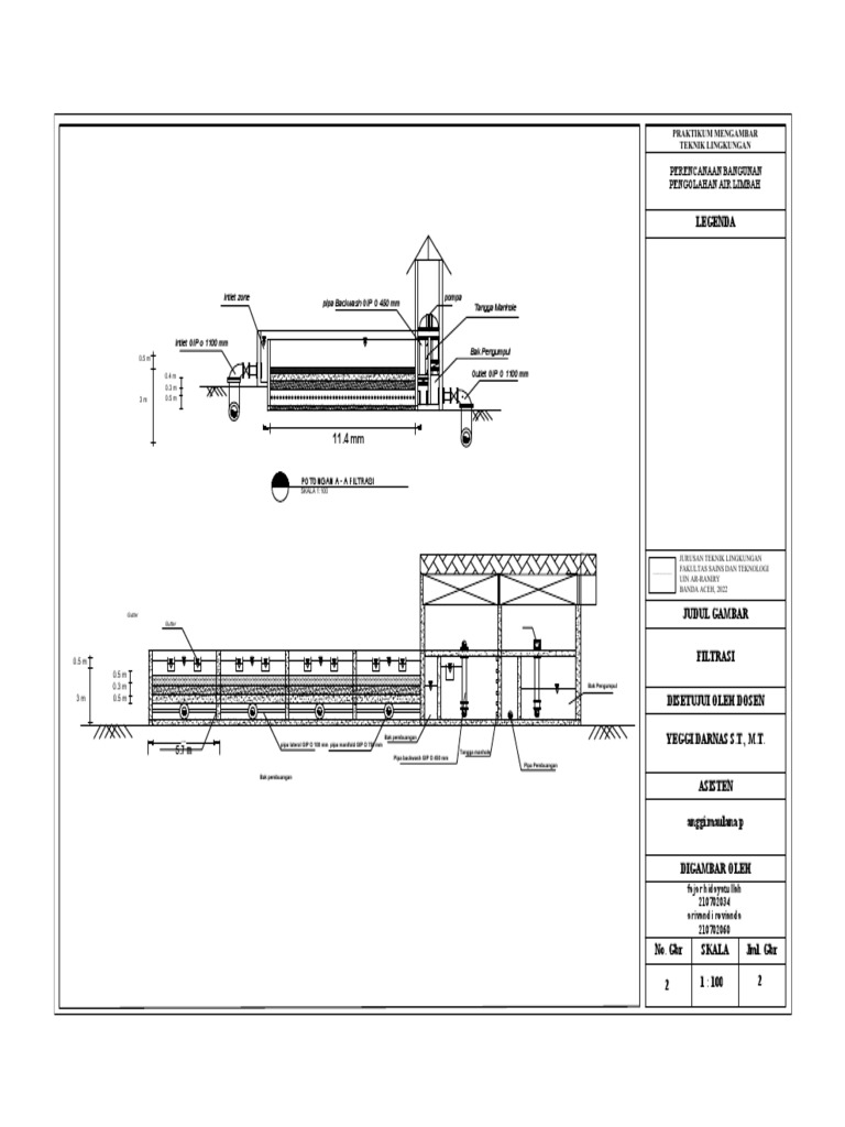 Desain Sistem Filtrasi Air Limbah | PDF