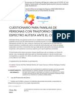 Cuestionario para Familias de Personas Con Trastorno Del Espectro Autista Ante El COVID-19