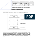 Especificaciones de Distancia Minimas de Seguridad de Diferentes Instalaciones