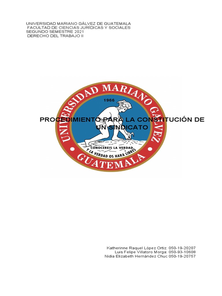 Procedimiento para La Creación de Un Sindicato | PDF | Sindicato ...
