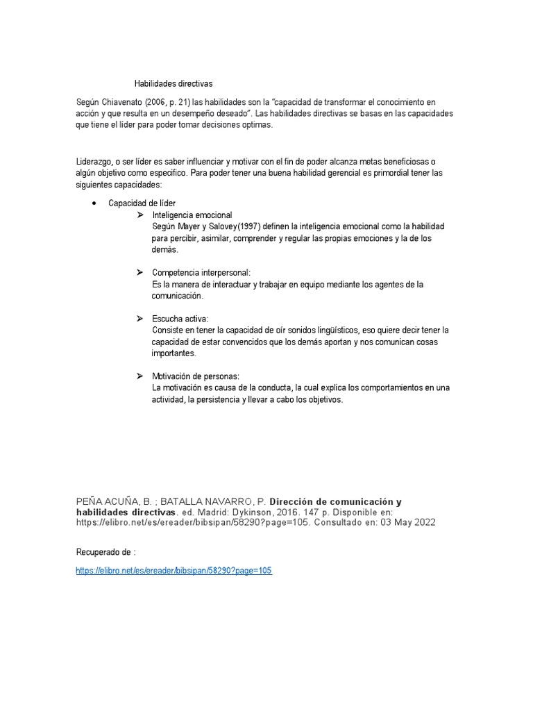 Habilidades Directivas y Liderazgo Efectivo | PDF