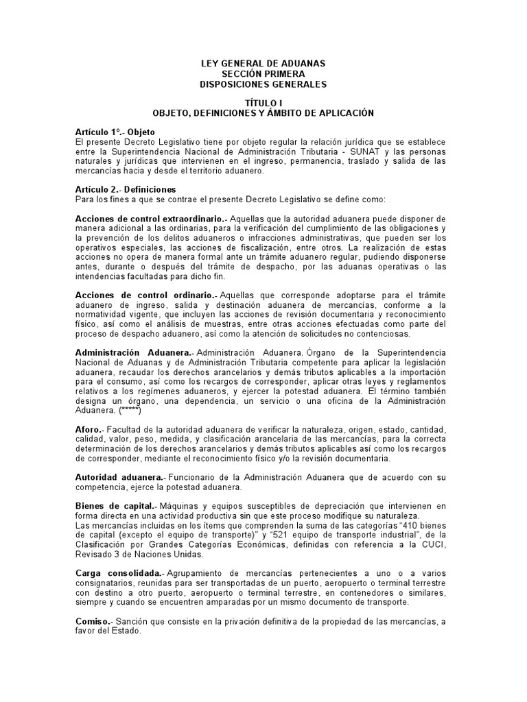 Ley General de Aduanas 2021 | PDF | aduana | El comercio internacional