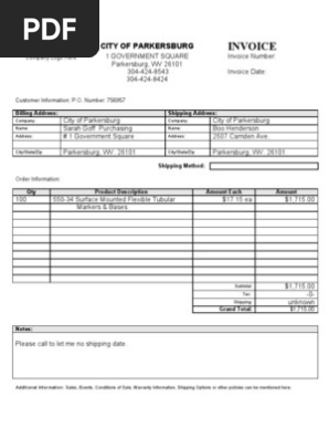 Blank Invoice Ms Word 2003