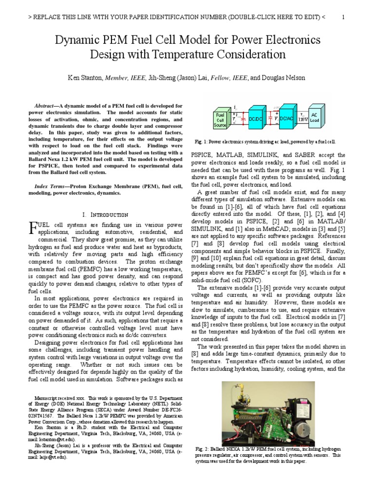 Fuel Cell Modeling PDF Fuel Cell Power Electronics
