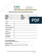 Lesson Plan Template For Lower Secondary