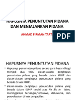 Hapusnya Penuntutan Pidana Dan Menjalankan Pidana