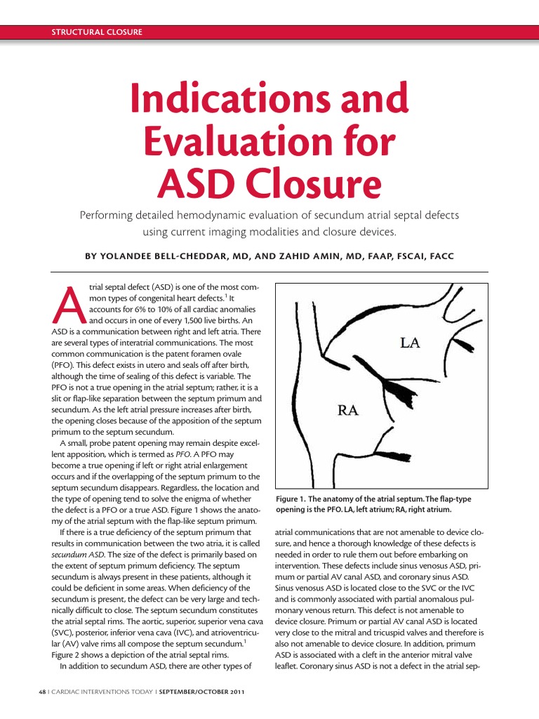 Ekslusi Indications and Evaluation For ASD Closure PDF Cardiology Heart