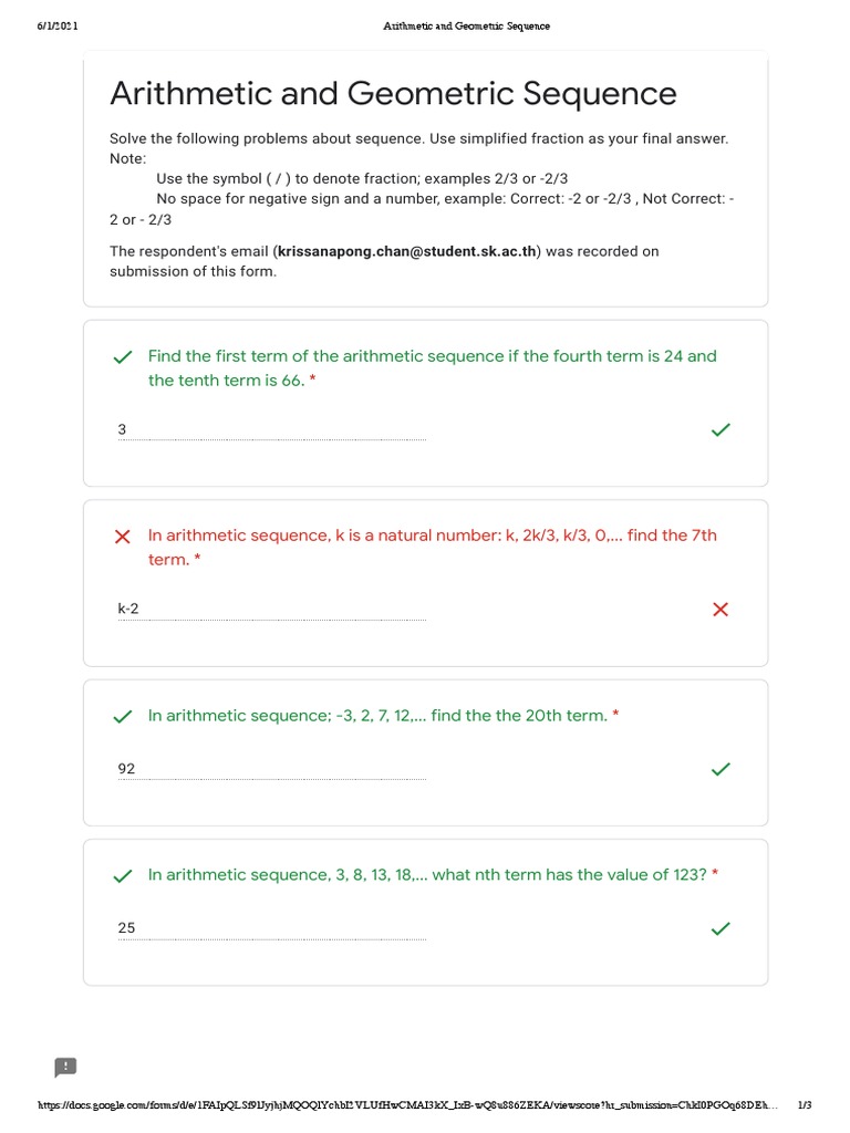 Arithmetic and Geometric Sequence | PDF | Arithmetic | Numbers