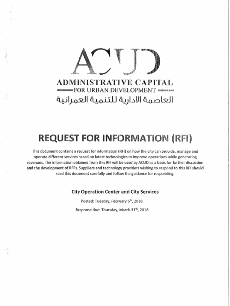 Smart City RFI ACUD | PDF