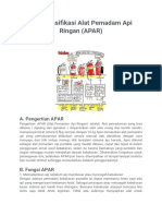 Mengklasifikasi Alat Pemadam Api Ringan (APAR)