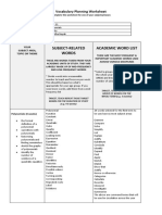 Vocab Planning Worksheet SN