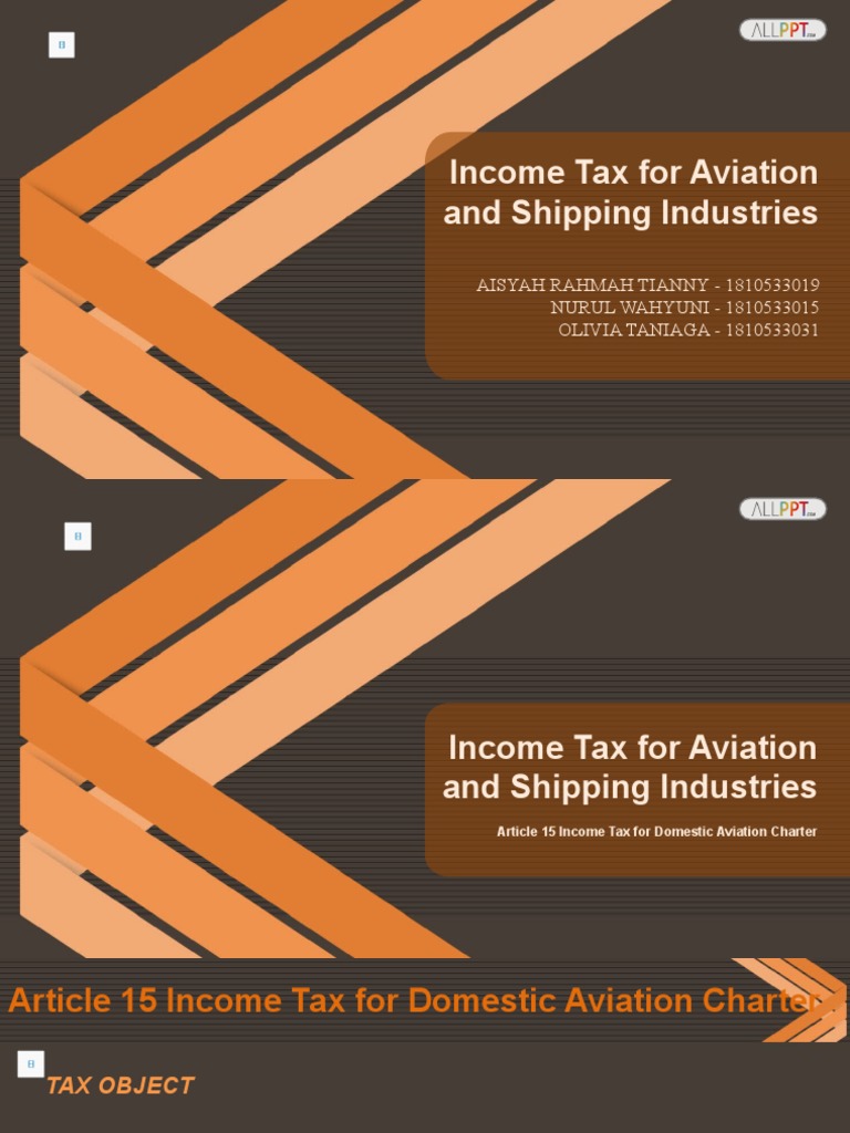 Tax For Aviation and Shipping Industries PDF Tax Taxes