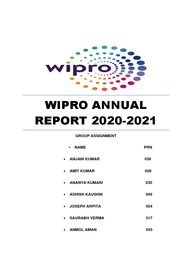 Group 5 Wipro LTD | PDF | Balance Sheet | Investing