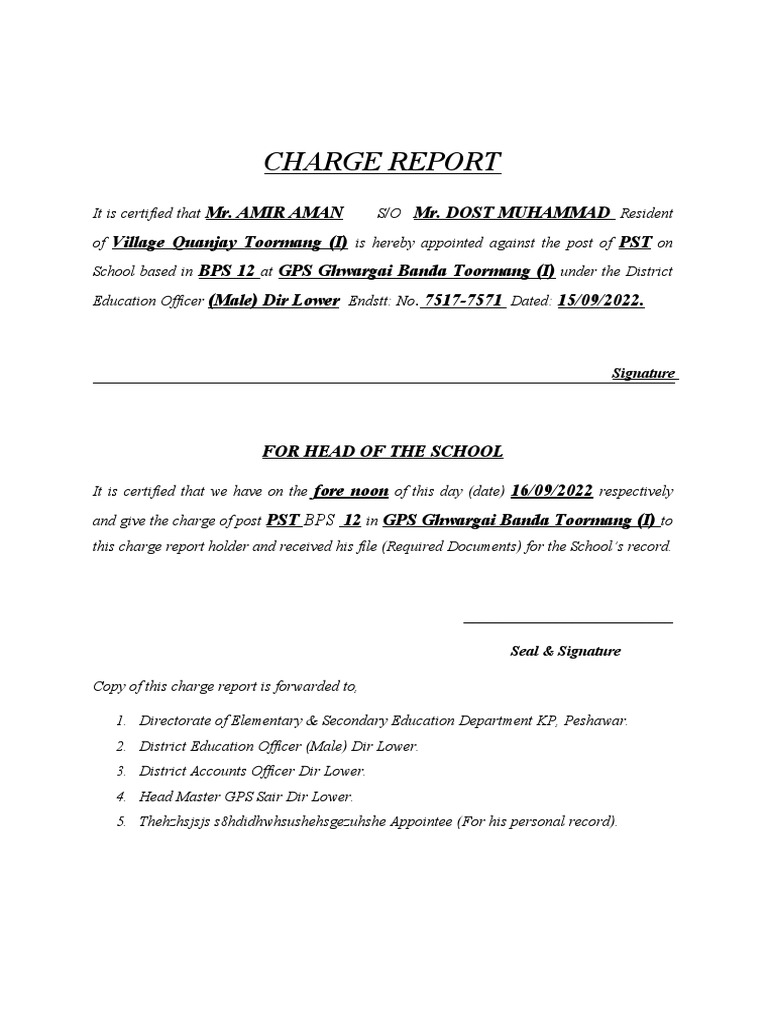 1.charge Repoert Amir Aman | PDF