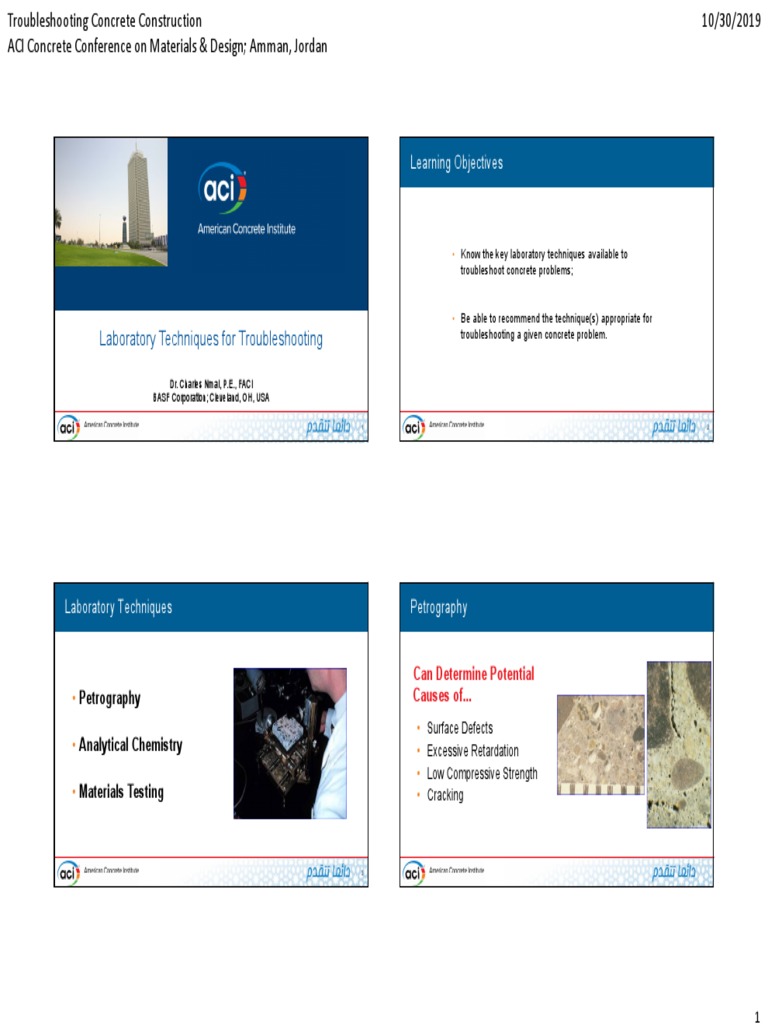 Day 1 ACI Amman Series 6 Laboratory Troubleshooting Techniques