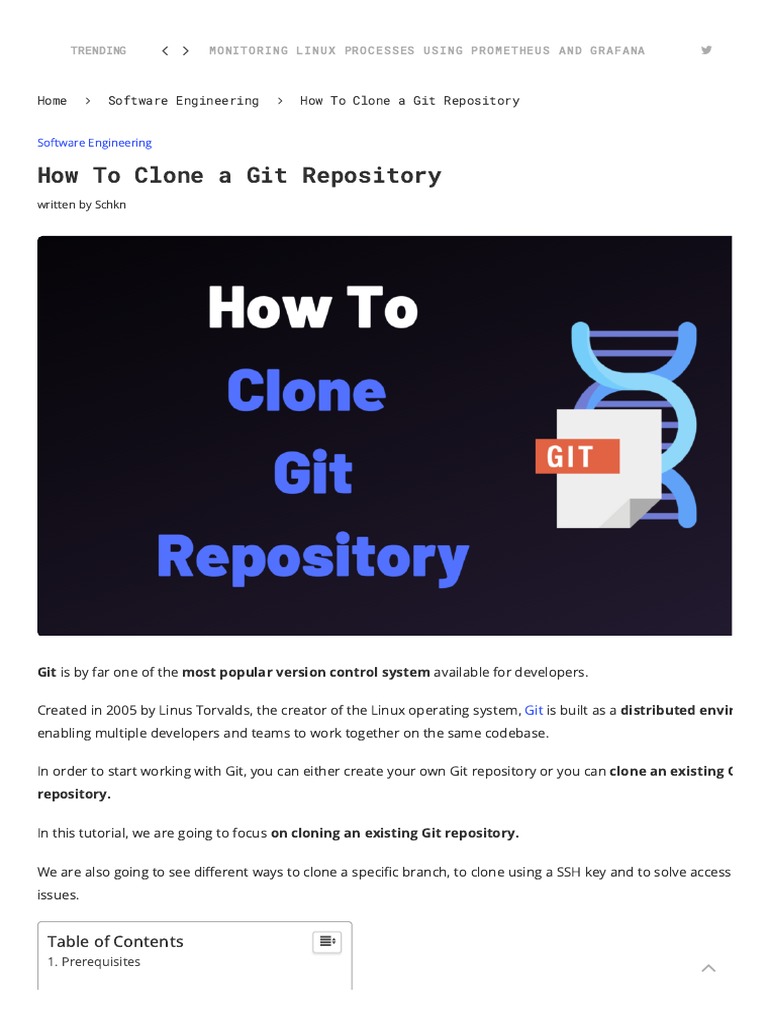 How To Clone A Git Repository - Devconnected | PDF | Password | Computing