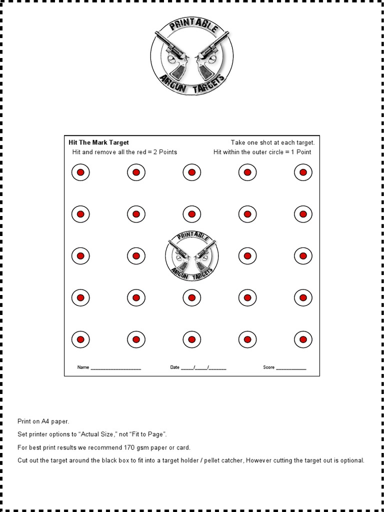 Printable Air Gun Target Sheet | PDF