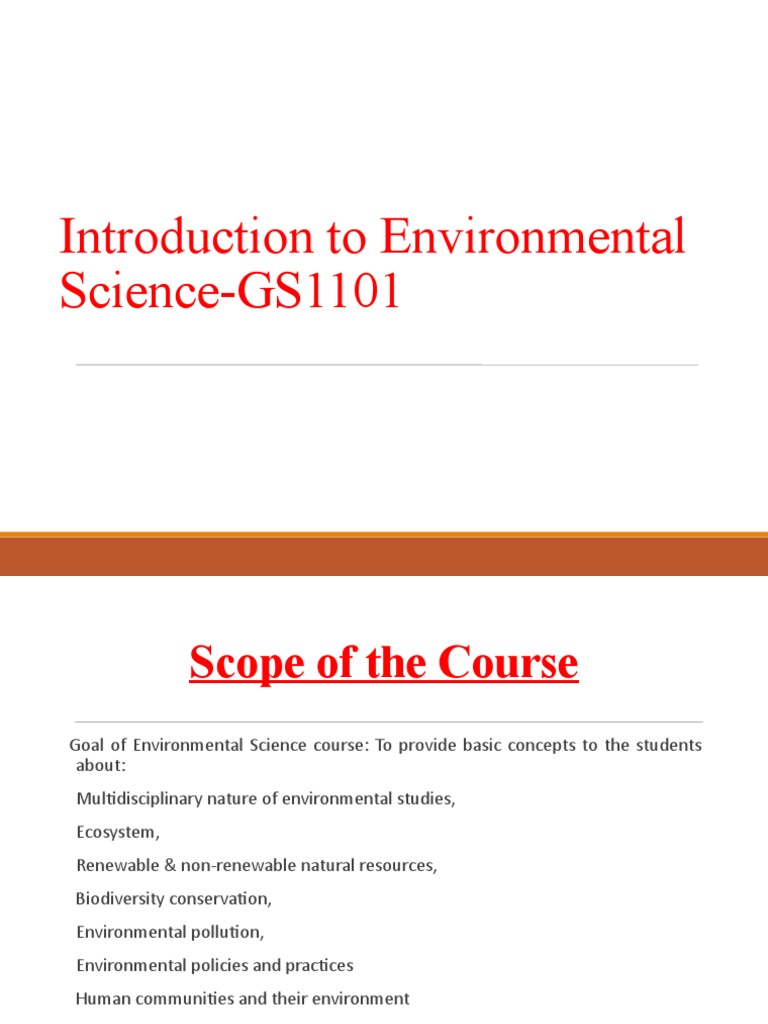 1 Syllabus Environmental Science PDF Natural Environment Ecosystem
