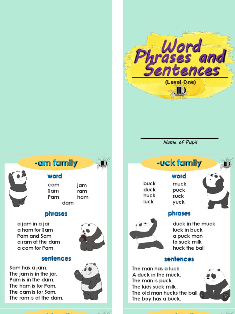 Word Families: Phrases & Sentences | PDF