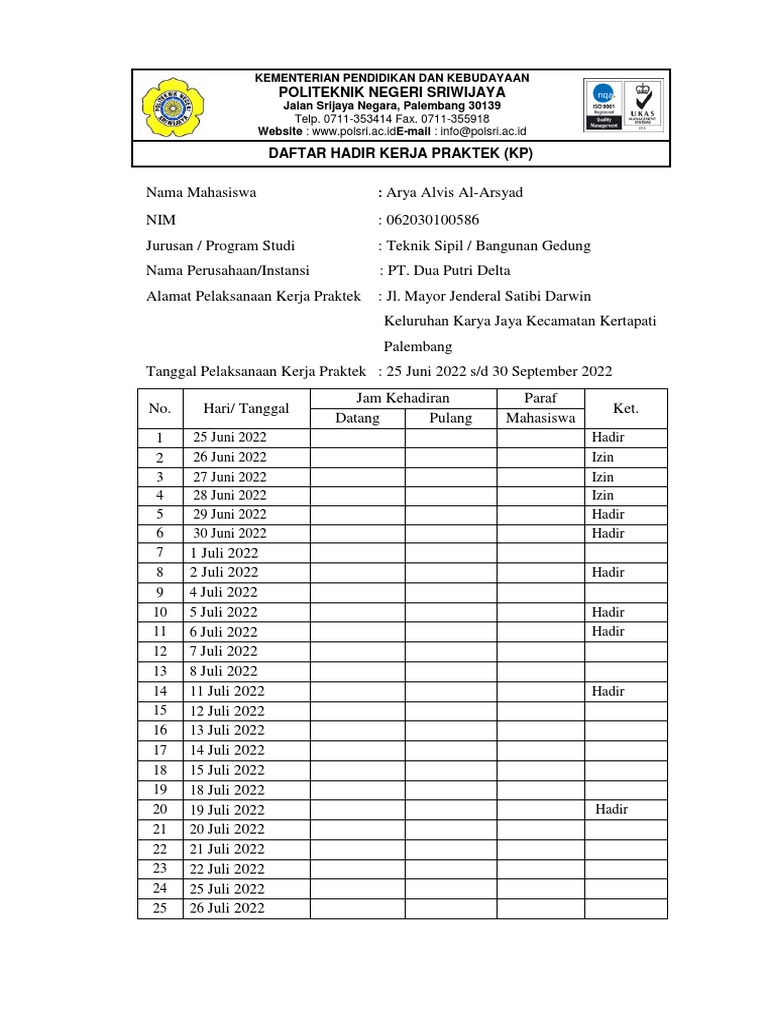 Contoh Absen | PDF