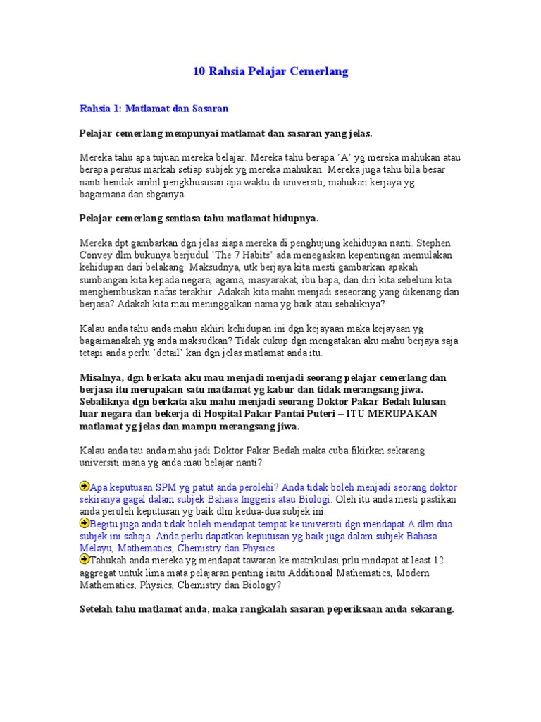 Download Rahsia Kejayaan Pelajar Cemerlang Spm Pictures