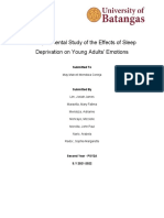 REVISED RECOMMENDATION An Experimental Study of The Effects of Sleep Deprivation On Young Adults Emotions.