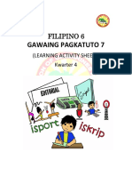 Gawaing Pagkatuto 7: Filipino 6
