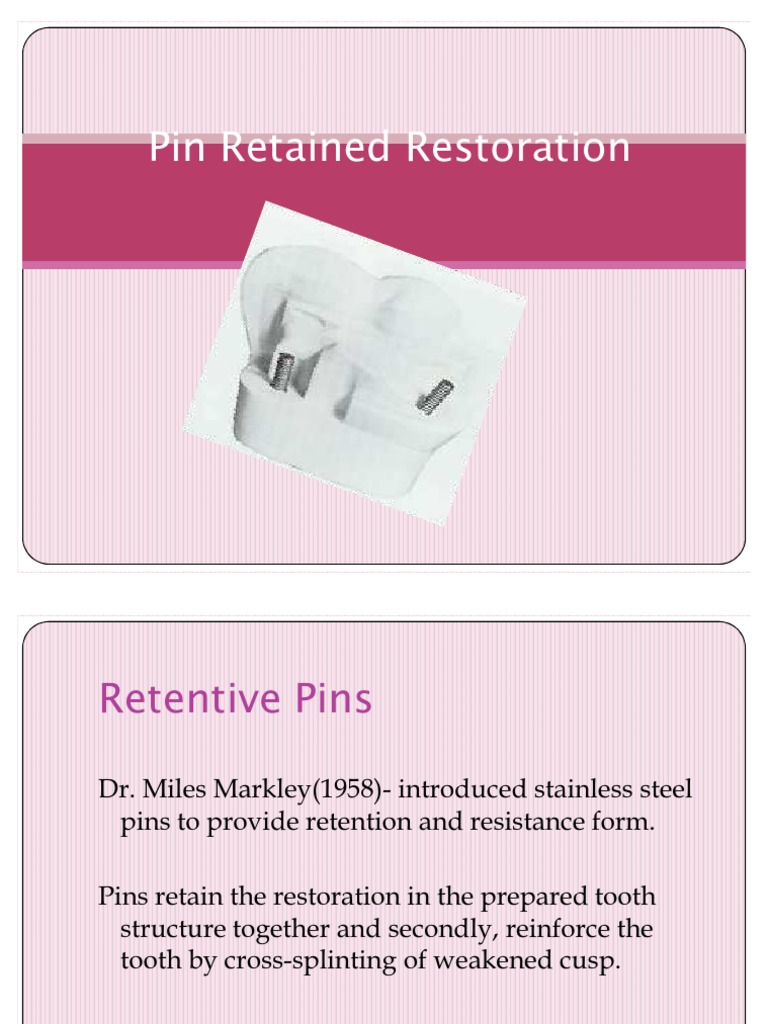 Pin Retained Restoration PDF Tooth Mouth