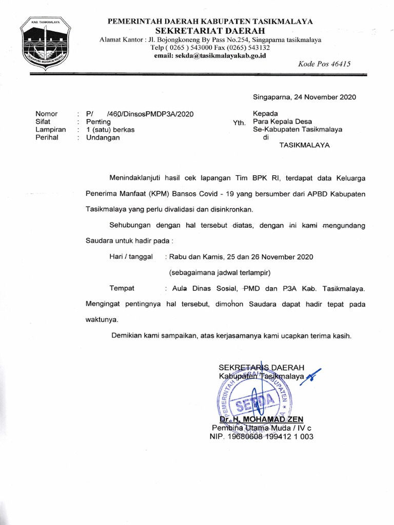 Undangan Kepala Desa | PDF