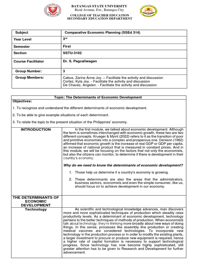 Economic Planning Pdf Notes