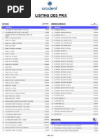 Listing Des Prix - Choubeila