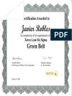 Xerox - Lean Six Sigma Green Belt