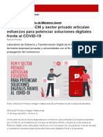 20200517 - Gobierno Peruano PCM - Reconocimiento en Nota de Prensa