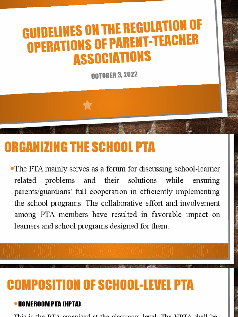 Guidelines On The Regulation of Operations of Parent-Teacher | PDF